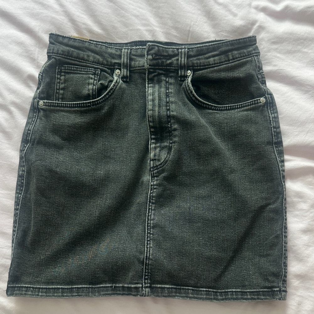 Zara Black Denim Mini Skirt